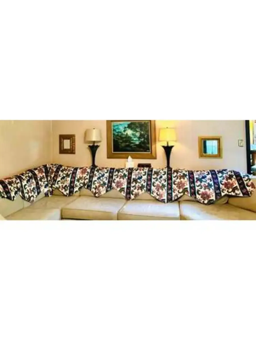 Vintage Floral Jacobean Print Extra Wide Custom Valance 180
